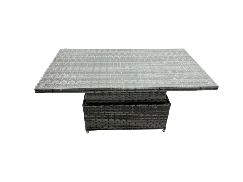 Fimous Rattan Dining Table Sofa Set with 2 Armchair 4 Stools Outdoor 12 Seat Garden Furniture Set Dark Grey Mixed