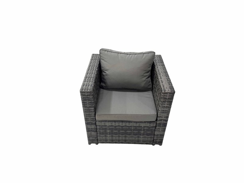 Fimous Rattan garden furniture Patio Furniture Sets with Dining Table 3 Stools 2 Chair Dark Grey Mixed