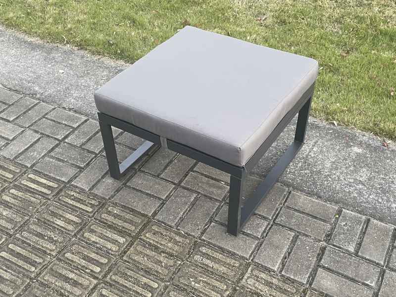 Fimous Aluminium 10 Seater Garden Furniture Outdoor Set Patio Lounge Sofa Gas Fire Pit Dining Table Set with Big Footstool Dark Grey