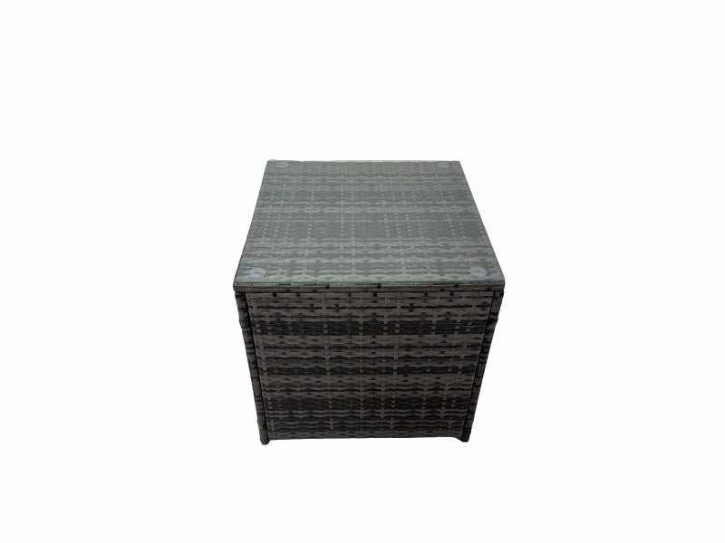 Fimous Rattan garden furniture Patio Furniture Sets with Dining Table 2 Small Stools 2 Chair Side Table Dark Grey Mixed