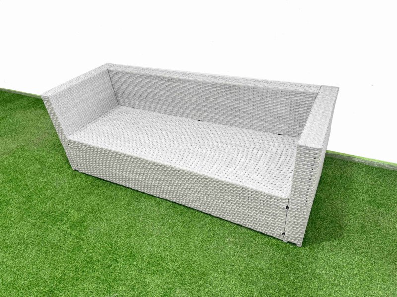 Fimous Outdoor Rattan Garden Furniture Dining Set 7-seater Patio Rectangular Table 3 Seater Sofa Armchair Set with 2 Side Tables
