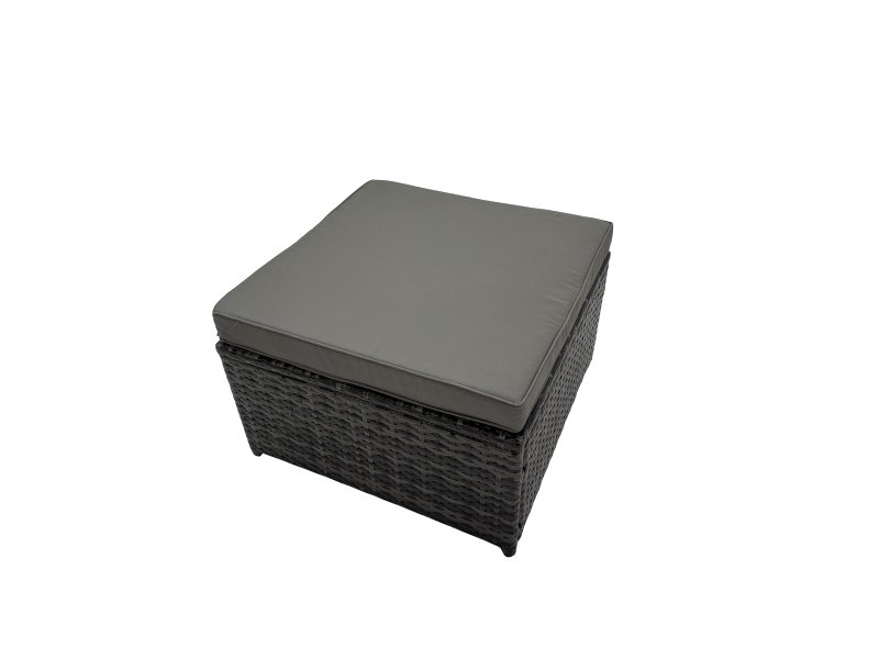 Fimous Rattan Garden Outdoor Furniture Set 3 Seater Sofa Coffee Table with 2 Big Footstools Dark Grey Mixed