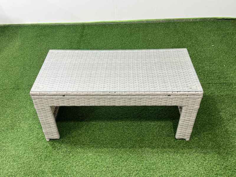 Fimous Rattan Garden Furniture Set Outdoor 11 Seater Corner Sofa Sets with Oblong Coffee Table Chair 3 Footstools Light Grey Mixed