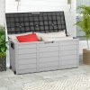 Living and Home 290L Waterproof Lockable Outdoor Storage Deck Box with Wheels