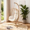 Egg-Shaped Hanging Chair with Soft Cushion & Headrest