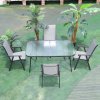 Tempered Glass Outdoor Coffee Table with Parasol Hole Multi Size