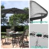 Tempered Glass Outdoor Coffee Table with Parasol Hole Multi Size