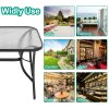 Tempered Glass Outdoor Coffee Table with Parasol Hole Multi Size
