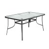 5-Piece Tempered Glass Outdoor Coffee Table and Rattan Chairs Set