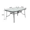 5-Piece Tempered Glass Outdoor Coffee Table and Rattan Chairs Set