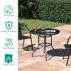 Metallic and Tempered Glass Garden Table with Parasol Hole Outdoor Multi Size