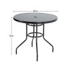 3-Piece Outdoor Tempered Glass Garden Table with Two Foldable Chairs