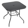 5-Piece Outdoor Tempered Glass Garden Table with Four Rattan Chairs