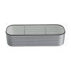 Living and Home 240cm W x 80cm D x 56cm H Oval-Shaped Galvanized Steel Raised Garden Bed, Galvanized Silver