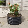Living and Home Round Galvanized Steel Raised Garden Bed 80cm Dia x 40cm H, Anthracite