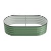 Living and Home Light Green Oval-Shaped Galvanised Steel Raised Garden Bed 160cm W x 80cm D x 42cm H