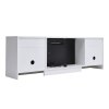 Living and Home Recessed Electric Fireplace TV Stand with Closed Storage