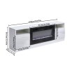 Living and Home Recessed Electric Fireplace TV Stand with Closed Storage