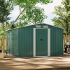 Living and Home 8x8FT Metal Garden Storage Shed with Sliding Door