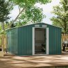 Living and Home 8x8FT Metal Garden Storage Shed with Sliding Door