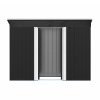 Living and Home 8 x 4 ft Garden Metal Storage Shed with Lockable Sliding Doors, Charcoal Black