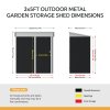 Living and Home 3x5FT Outdoor Metal Garden Storage Shed with Shelves