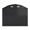 Living and Home Large Galvanized Steel Acrylic Storage Shed, Charcoal Black