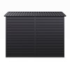 Living and Home 182.6cm H Outdoor Galvanized Steel Storage Shed with Dual Doors, Grey