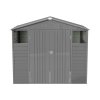 Living and Home 8.1x5.7FT Metal Apex Roof Garden Tool Shed, Grey