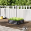 Living and Home Anthracite Galvanised Steel Raised Garden Bed, 100cm W x 100cm D x 30cm H