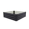 Living and Home Anthracite Galvanised Steel Raised Garden Bed, 100cm W x 100cm D x 30cm H