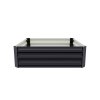 Living and Home Anthracite Galvanised Steel Raised Garden Bed, 100cm W x 100cm D x 30cm H