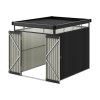 Living and Home 2 X 2.6 X 2M Metal Garden Tool Shed, Charcoal Black