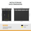 Living and Home 5.3 x 8.5FT Outdoor Metal Garden Storage Shed, Anthracite