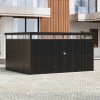Living and Home 4x3x2m Charcoal Black Galvanized Steel Storage Shed with Lockable Doors