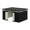 Living and Home 4x3x2m Charcoal Black Galvanized Steel Storage Shed with Lockable Doors