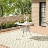 Living and Home Vintage Round Cast Aluminum Garden Bistro Table, Beige