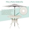 Living and Home Vintage Round Cast Aluminum Garden Bistro Table, Beige