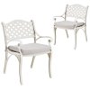 Living and Home Set of 5 Retro Garden Bistro Set Cast Aluminum with Cushions