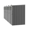 Living and Home 4 Bin Storage Shed Heavy-duty Galvanized Steel Outdoor Bin Store with Lift-up Lids & Lockable Doors