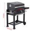 Living and Home Outdoor Portable Charcoal BBQ Grill Barbecue Trolley
