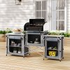 Living and Home Portable Outdoor Camping Kitchen Unit with Storage Shelves