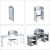 Living and Home Portable Outdoor Camping Kitchen Unit with Storage Shelves