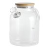 Living and Home 1800ML Clear Glass Teapot Stovetop Safe with Bamboo Lid