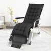 Living and Home Non-slip Sun Lounger Cushion for Garden Patio Black, 160cm(W) x 50cm(D)