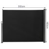 Living and Home 300cm L x 160cm W Grey Outdoor Retractable Privacy Side Awning