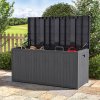 Living and Home 430L Grey Waterproof Garden Storage Box with Dual Handles and Lockable Lid - Large Plastic Tool & Equipment Storage