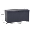 Living and Home 430L Grey Waterproof Garden Storage Box with Dual Handles and Lockable Lid - Large Plastic Tool & Equipment Storage