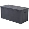 Living and Home 430L Grey Waterproof Garden Storage Box with Dual Handles and Lockable Lid - Large Plastic Tool & Equipment Storage