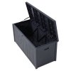 Living and Home 430L Grey Waterproof Garden Storage Box with Dual Handles and Lockable Lid - Large Plastic Tool & Equipment Storage